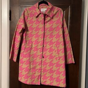 Pink and brown Isaac Mizrahi houndstooth jacket.